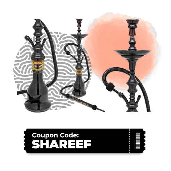 black khalil mamoon shareef hookah with coupon code shareef