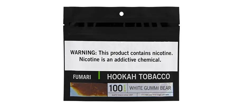 Fumari White Gummy Bear shisha tobacco pouch