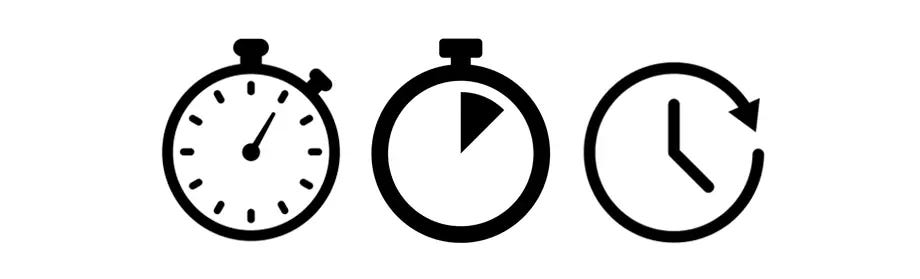 Three ticking timer clocks