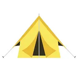 Illustration of a yellow camping tent
