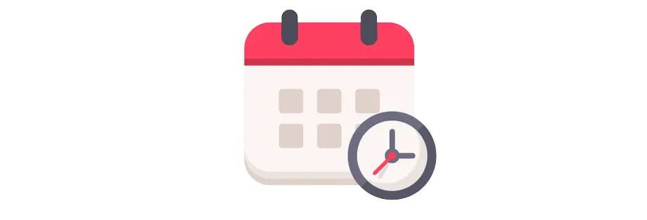 Calendar with ticking clock