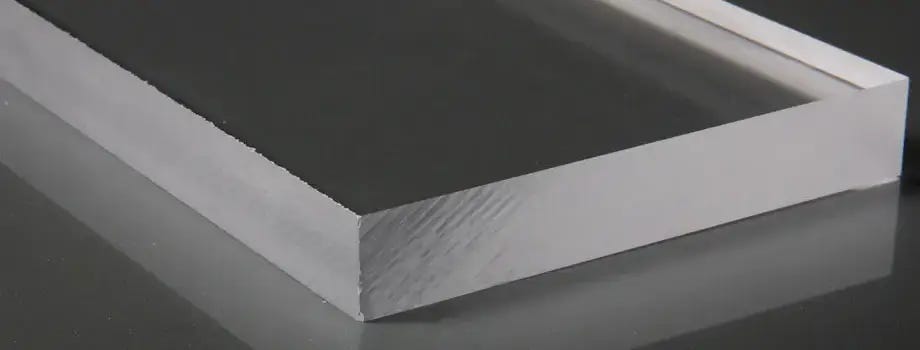Raw slab of clear acrylic