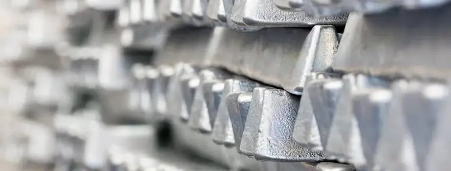 Stacks of raw aluminum