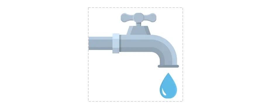 Illustration of water coming from the tap