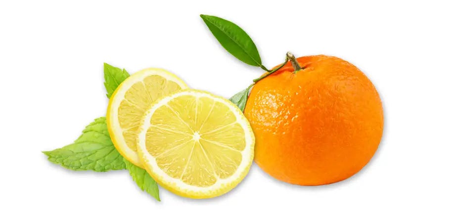 Lemon with mint and mandarin