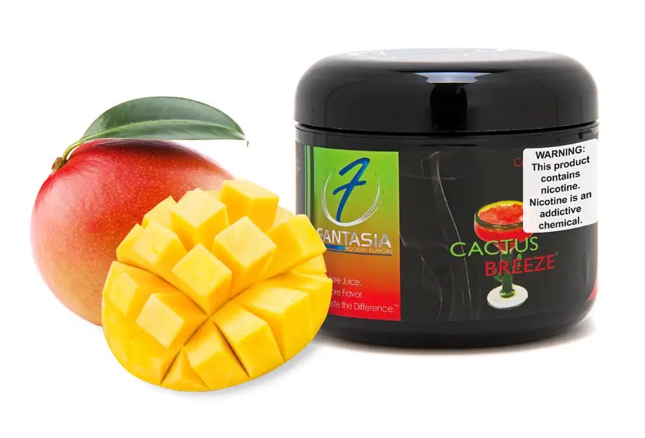 Mango with jar of Fantasia Cactus Breeze shisha