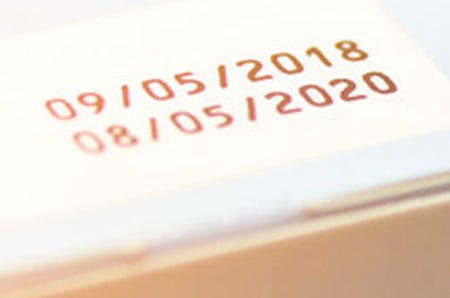 Close up of an expiration date