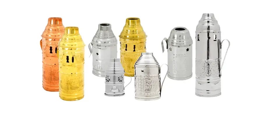 Various sizes and styles of hookah wind covers