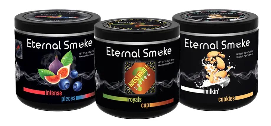 Eternal Smoke shisha tobacco jars