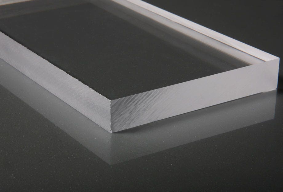 slab of acrylic plastic